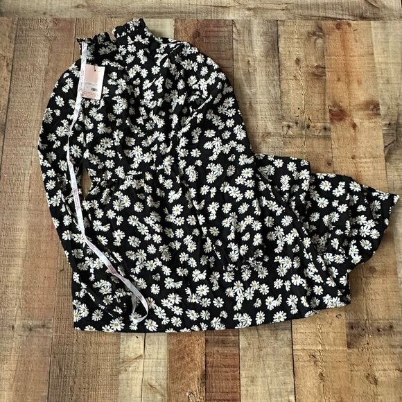 Missguided High Neck Smock Midi Dress With Daisy Print Pattern size 4 - Picture 8 of 9